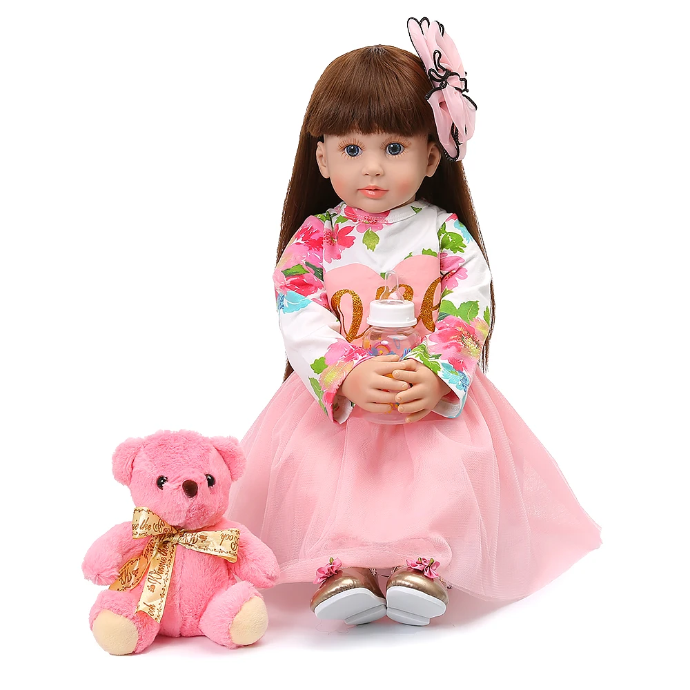 60 см кукла принцессы ручной работы Boneca Reborn baby girl Doll 24 дюймов мягкий винил Bebes Reborn Doll малыш подарок на день рождения кукла игрушка