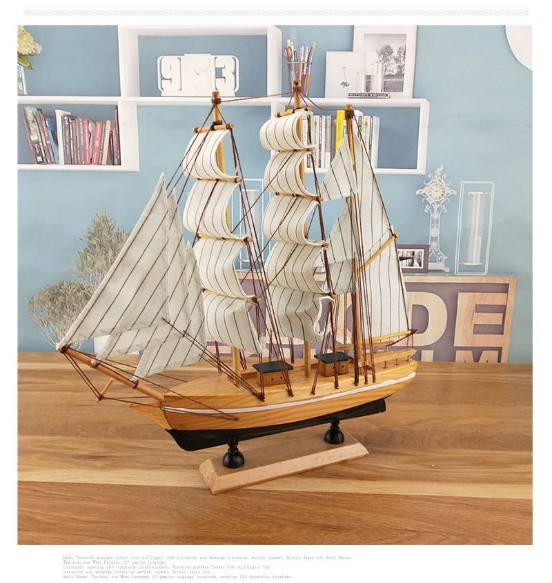 Средиземноморский парусный корабль лодка домашний декор винтажные деревянные фигурки ремесла украшение дома миниатюрные детские рождественские подарки