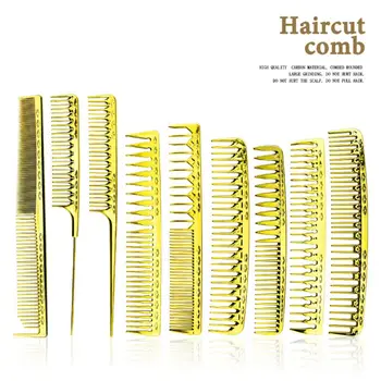 

Multi-function Electroplating Golden Barber Comb Light Portable Men Women Combs
