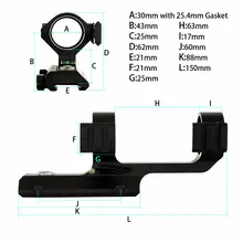 Охота 24,5/30 мм смещение двунаправленное Пикатинни Крепление для прицела кольца с компасом Боковое крепление рельса и пузырьковый уровень