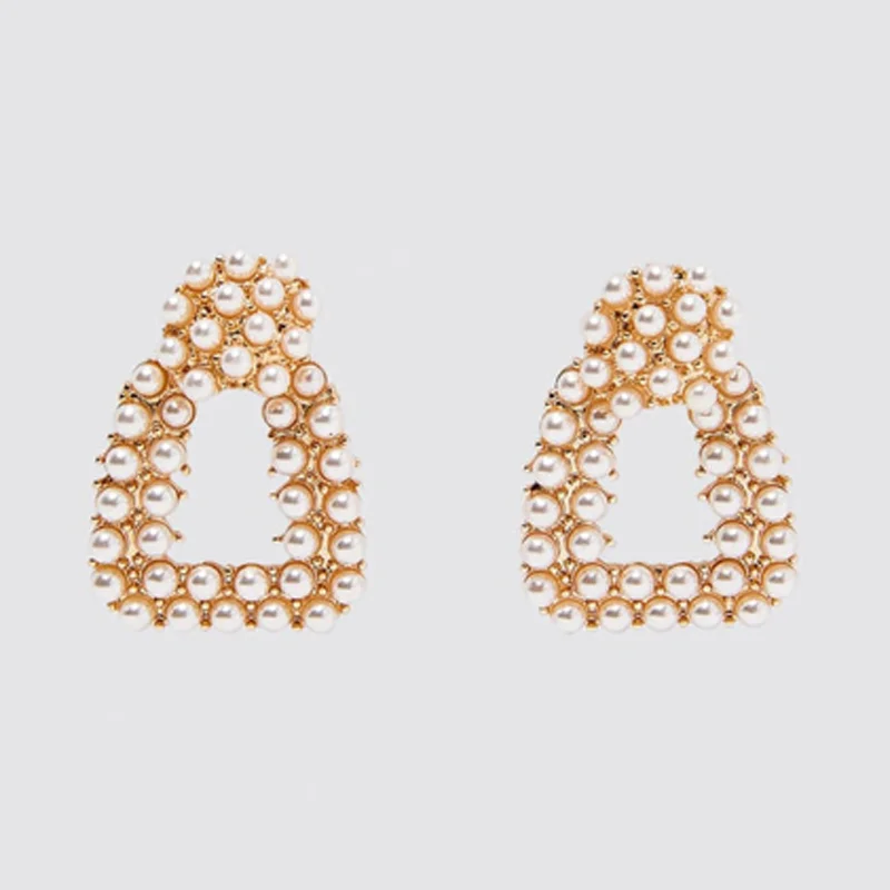 Bestessy, винтажные массивные серьги, круглые серьги с искусственным жемчугом для женщин и девушек, Классические Современные трендовые ювелирные изделия, лучший подарок - Окраска металла: E2026