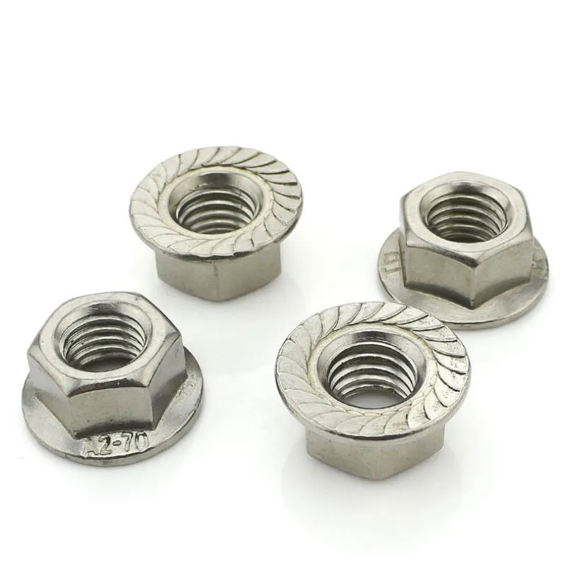 M3/M4/M5/M6/M8/M10/M12 шестигранные гайки с фланцем Ecrou 304 Стальная гайка Шестигранная Tuercas
