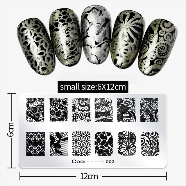 Big Size 9.5*14.5cm Nail Stamping Plates Flower/geometric shaped nail art template for DIY nail art decoration plate tools cooi-003