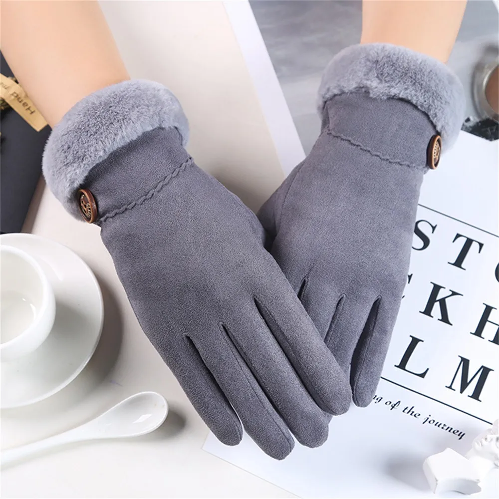 Women Winter Thermal Gloves Unisex Vintage Solid Fur Twist Gloves Wool Women Winter Keep Warm Hand Gloves Gifts Mittens guantes