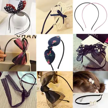 

50Pcs 5mm Women Girls Stain Blank Ribbon Headband Hair Band Hoop Hairband