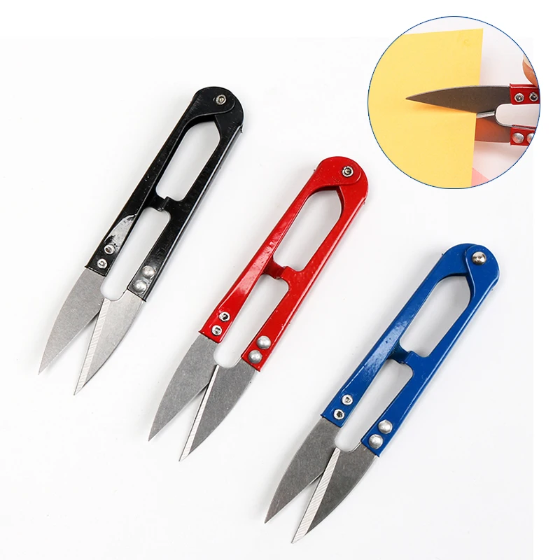 Spring Scissors. Auxiliary Tool Spring Cross Embroidery Spring Yarn Head Cutting Shears. Random Colors maiyue multi purpose scissors tin snips straight shears bent blade high hardness shears hand cutting tool