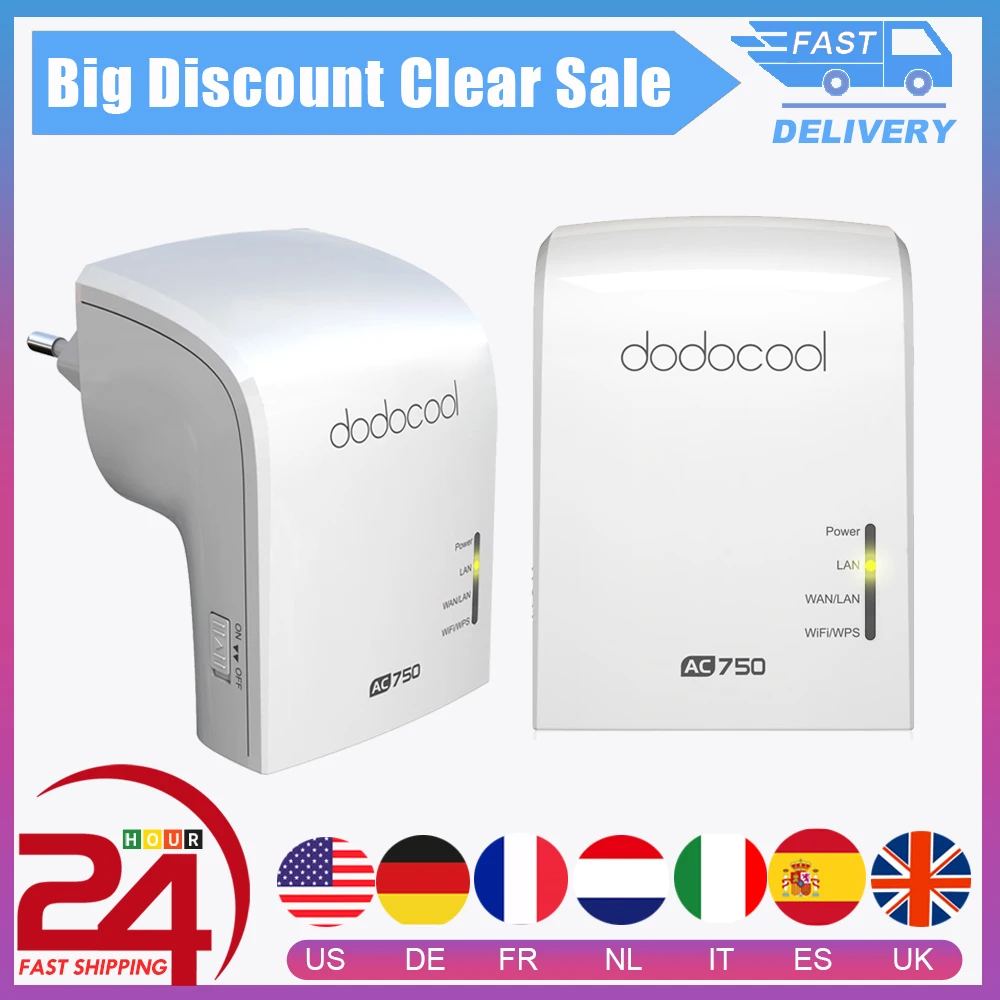 Wi Fi репитер dodocool AC750 точка доступа AP режим 2 4/5 ГГц двухдиапазонный беспроводной