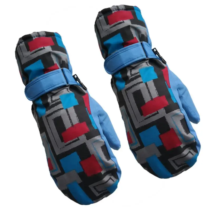 Rock Blue 2 Унисекс Зимние теплые перчатки полный варежки с прорезями для пальцев для катания на лыжах сноуборде велосипеде для взрослых - Цвет: Rock Blue 2
