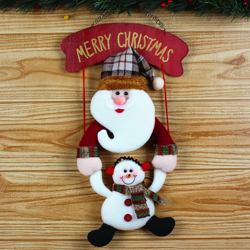 

Christmas Hanging Wall Dolls Santa & Snowman Decorations Xmas Pendant Children's Gift New Year Party Shop Window Ornaments Kerst