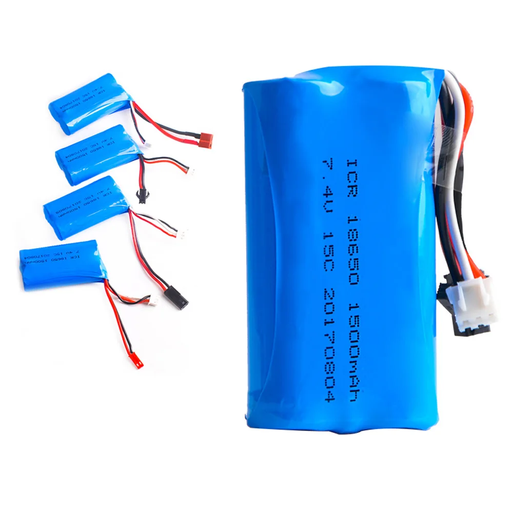 

3pcs 7.4V 1500mAh 18650 Battery JST / SM / T Plug for Wltoys 12401 12402 12402A Crawler Car for Rc Boats Cars Tanks Drones Parts