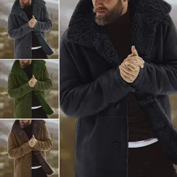 

2019 Fashion Men Winter Warm Loose Fleece Fur Fluffy Hooded Casual Coat Jackets Outwear Oversized Plus Size M-3XL