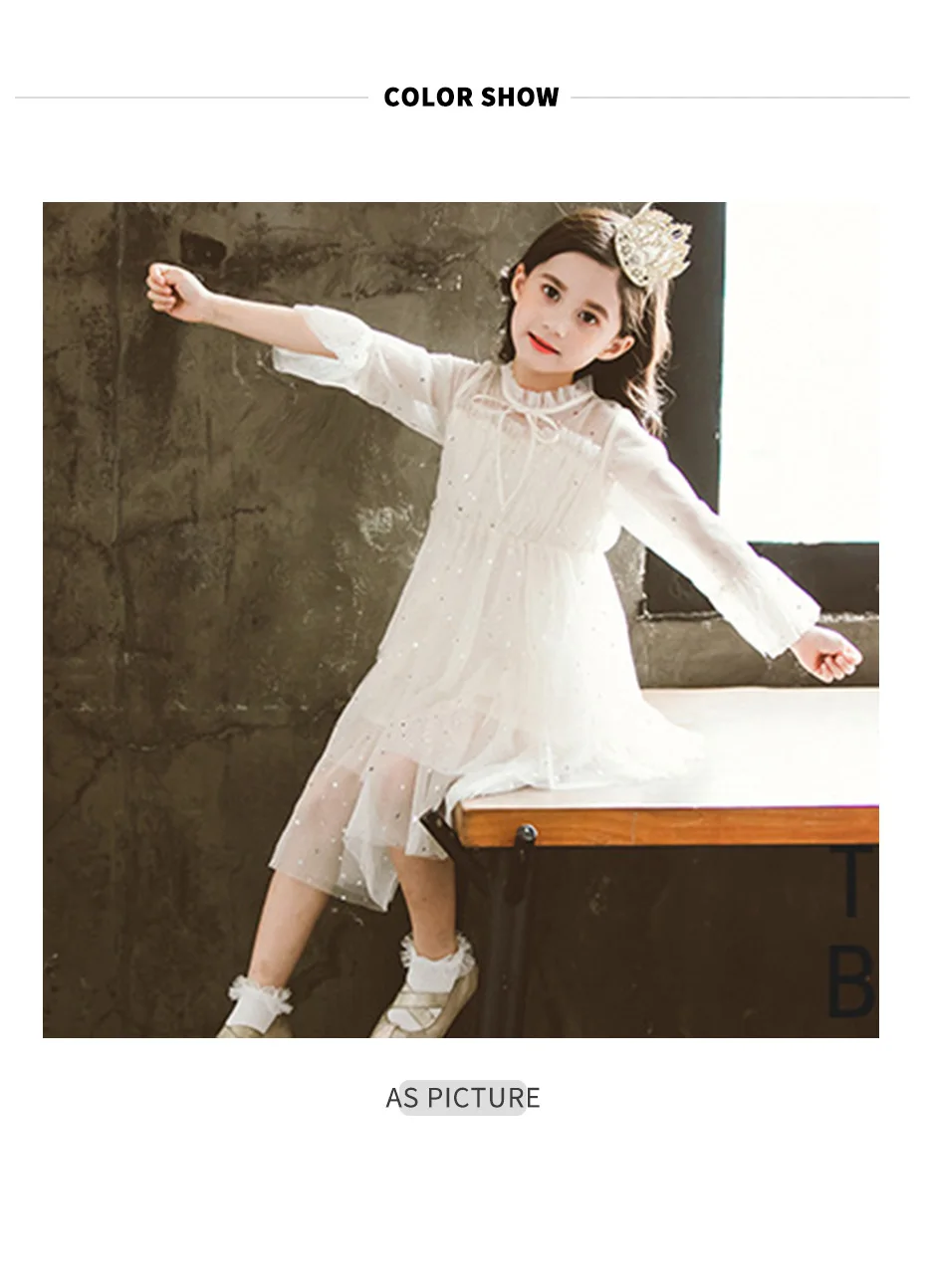Платья для девочек; платье с аппликацией в виде звезд для девочек; модные детские платья-пачки; сезон осень-зима; корейский костюм для девочек на год