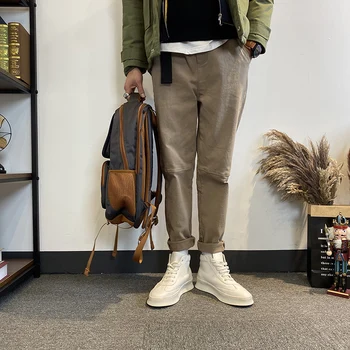 

2012019 Autumn And Winter New Youth Popular Washed Harem Pants Sanding Trend Fashion Casual Mid Waist Trousers Black / Khaki