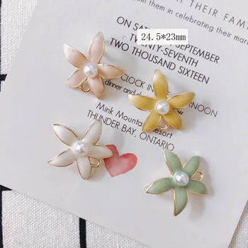 

20pieces/lot Alloy K gold flower pendant Earring Accessories stainless steel jewelry