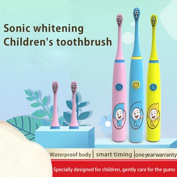 

Children's Cartoon Pattern Electric Toothbrush IPX7 Waterproof Electric Sonic Toothbrush Smart Timing Soft Brush For Kids