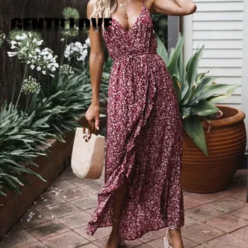 

Vintage Floral Maxi Dress Women 2020 Elegant Bohemian Wrap Tunic Long Summer Dress Vestidos Sexy Beach Travel Holiday Cloth
