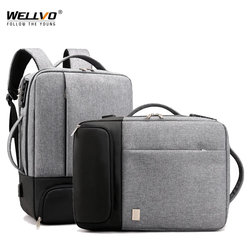 

USB Charging Men Business 15.6 Inch Laptop Backpack Waterproof Scratchproof Multi-layer Space Travel Big Capacity Bag XA512ZC