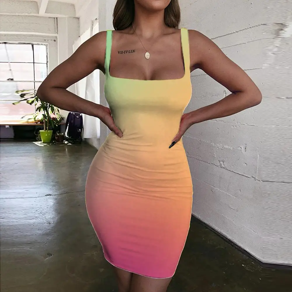 KYKU Brand Gradient Dresses Women 