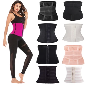 

FLORATA Women Adjustable Waist Trainer Belt Corset Women Black Zipper Body Shaper Waist Tummy Control Slimming Shapewear Girdle