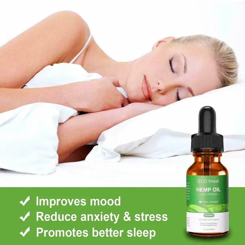 30ml Organic Essential Oil Bio-active Hemp Drops 1000mg Herbal Body Relief Sleep Aid Anti Stress Skin Care Help | Красота и здоровье