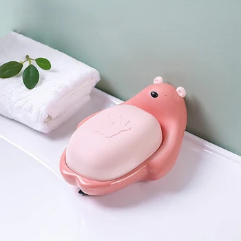 

Bathroom Cartoon Holder Shape Soap Soap with Box Cover Draining Practical Dish Storage Plate Tray Bathroom Soap Holder Case
