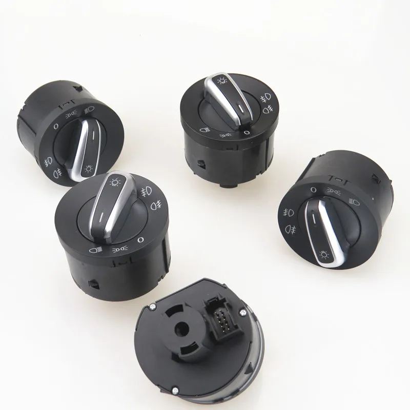 

AZQFZ Chrome Front Headlight Control Switch Button Fog Lamp Knob For VW Jetta MK5 Golf MK5 MK6 Passat B6 3C Tiguan Touran Caddy