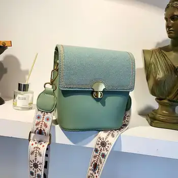 

Women Shoulder Bag Brand Flap Bucket Bag Fashion Pu Leather Women Bags Women Handbags Green Vintage Messenger Bag Bolsa Feminina