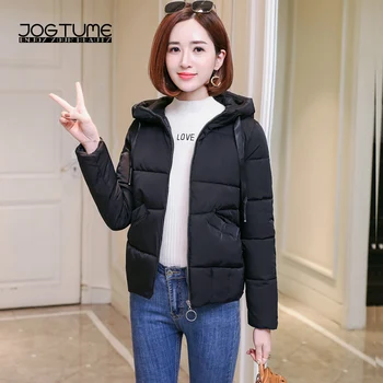 

New Arrived Womens Hooded Puffer Jackets Student Sweet Down Cotton Padded Short Parkas Autumn Fashion Female Bomber Winter Coats