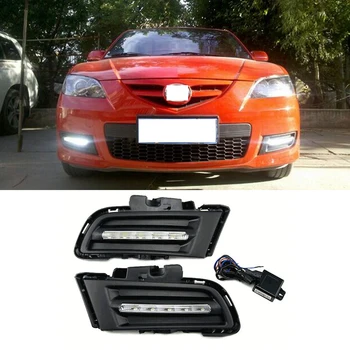 

CAPQX Set of For Mazda 3 M3 2010-2013 LED Daytime Running Light Turning Signal Lamp DRL Day Light Front Bumper Fog Light