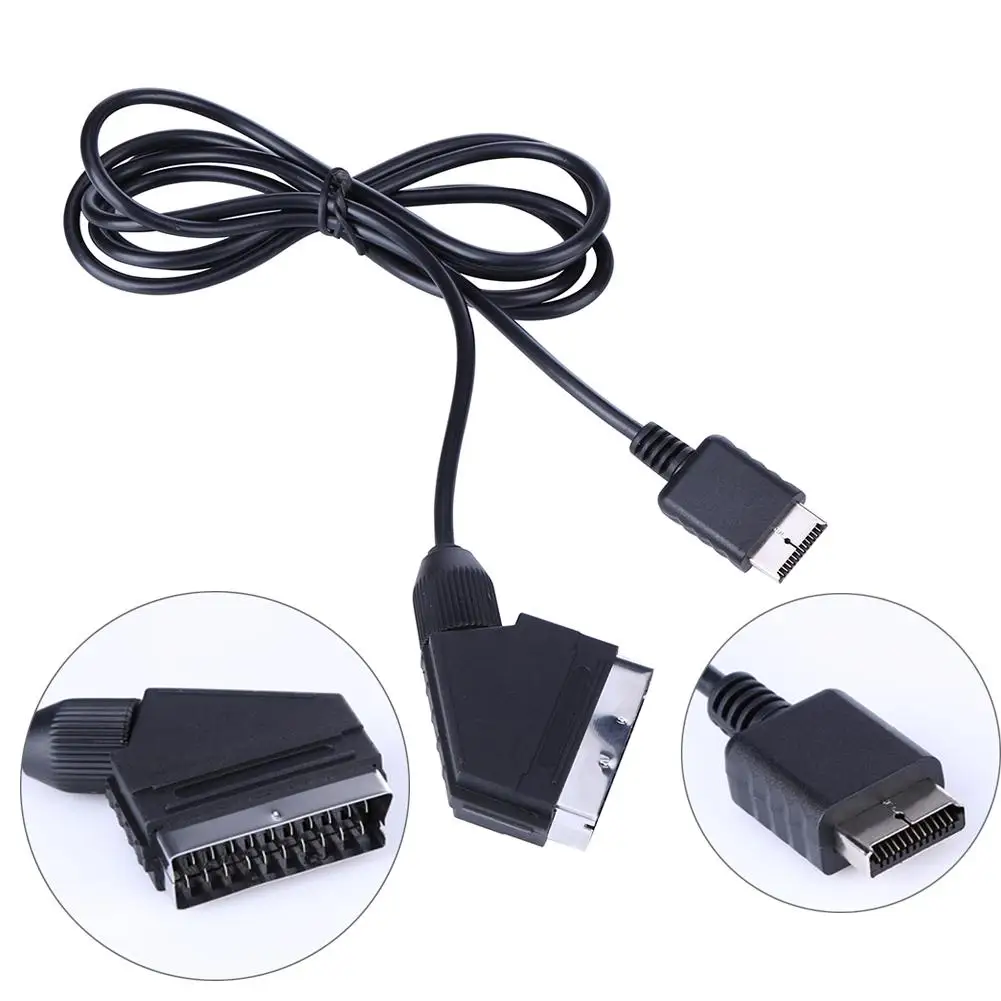 2m SCART TV AV Real RGB Cable replace connection cable for Playstation PS1 PS2 Slim Line Game Consoles