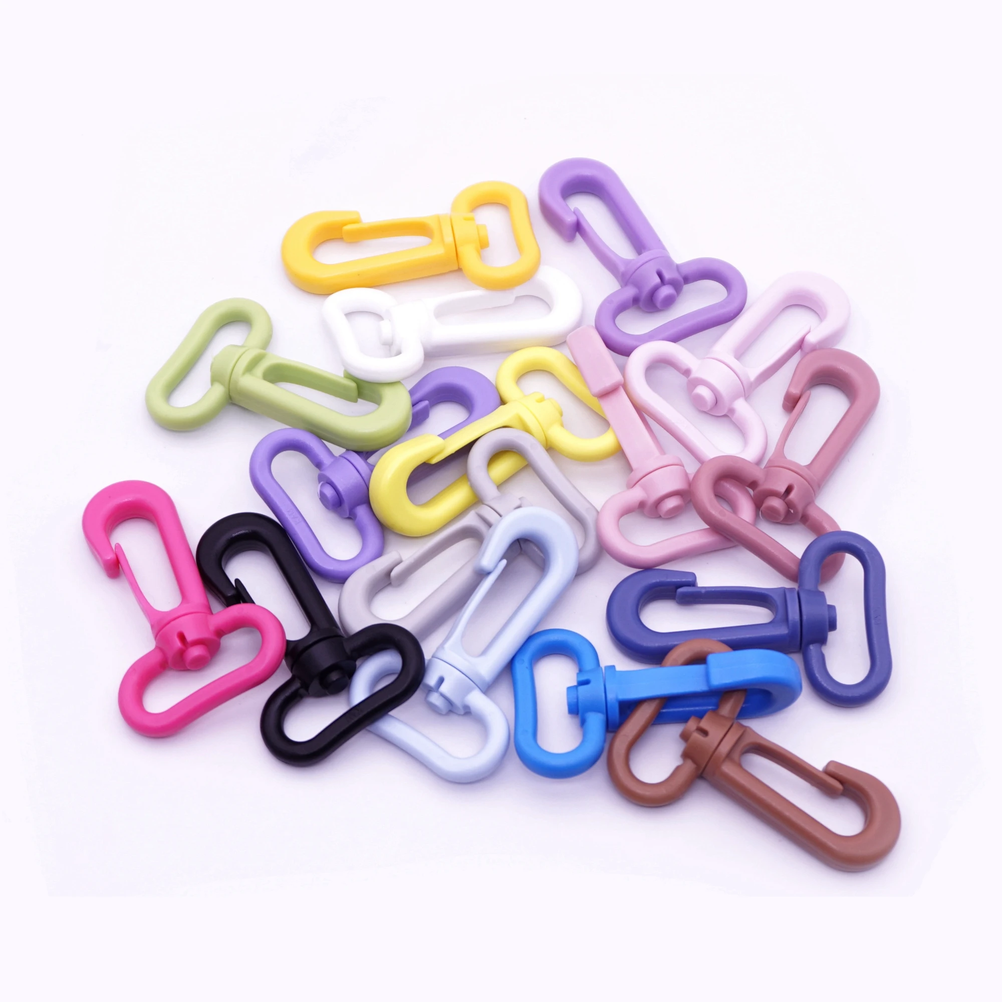 

500pc Colorful Plastic Snap Hooks Rotary Swivel Backpack Belt Straps Buckles Briefcase Strap Keychain Clasp Garment Webbing 25mm