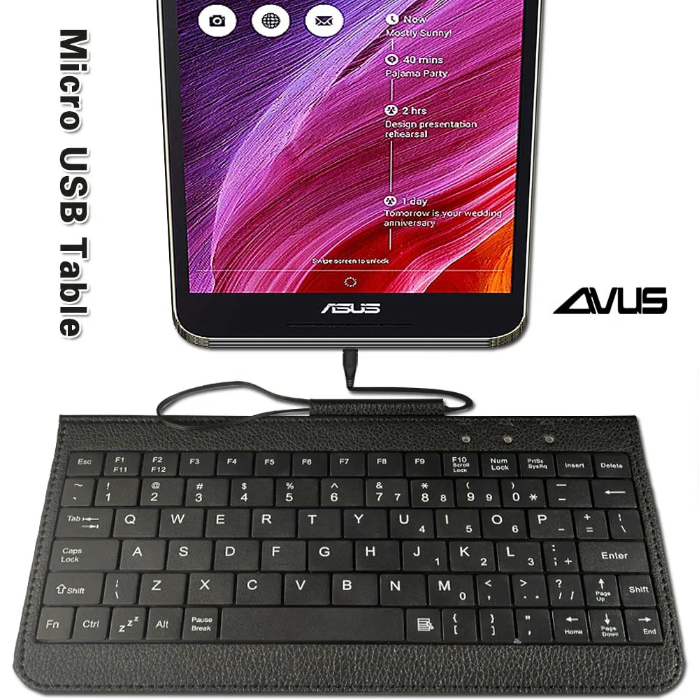 Кожаный чехол-подставка для ASUS FonePad 7/ MEMO Pad 7/Pad 8/MEMO HD 7 стильная USB-клавиатура /8