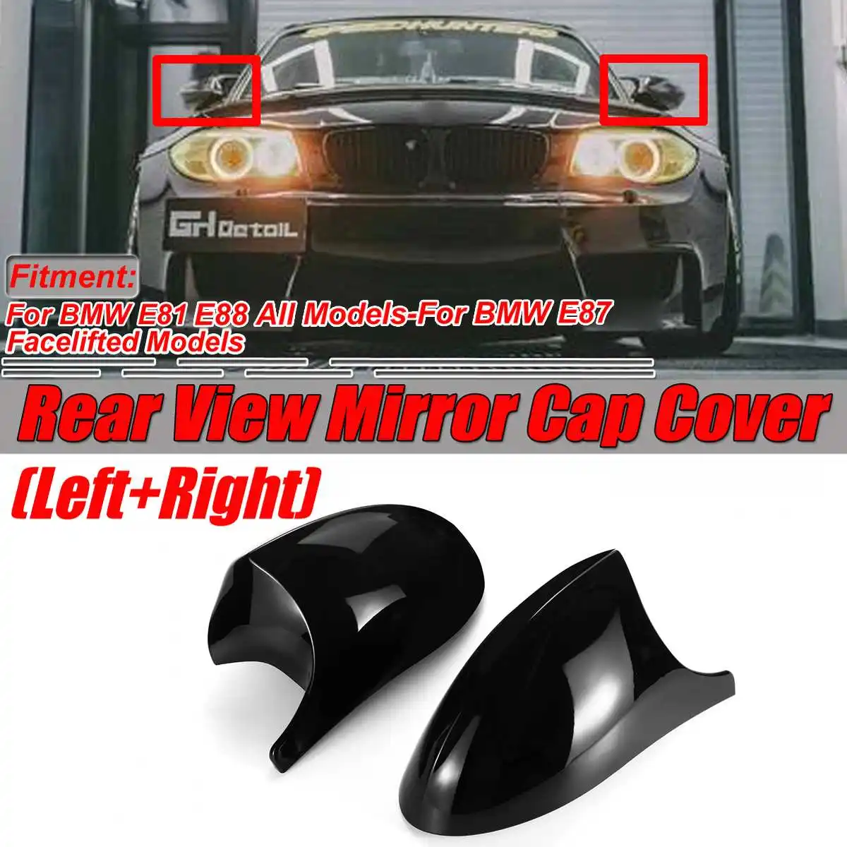ALBBMY 2xMirror Cover E90 Car Side Door Rearview Side Mirror Cover Cap Fit For BMW E90 E91 2005-2007 E92 E93 2006-2009 M3 Style E80 E81 E87 Color : Carbon Fiber 