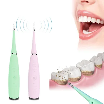 

Pink USB Electric Tooth Cleaner Calculus Remover Interdental Brush Portable Ultrasonic Dental Scaler Tooth Stains Use