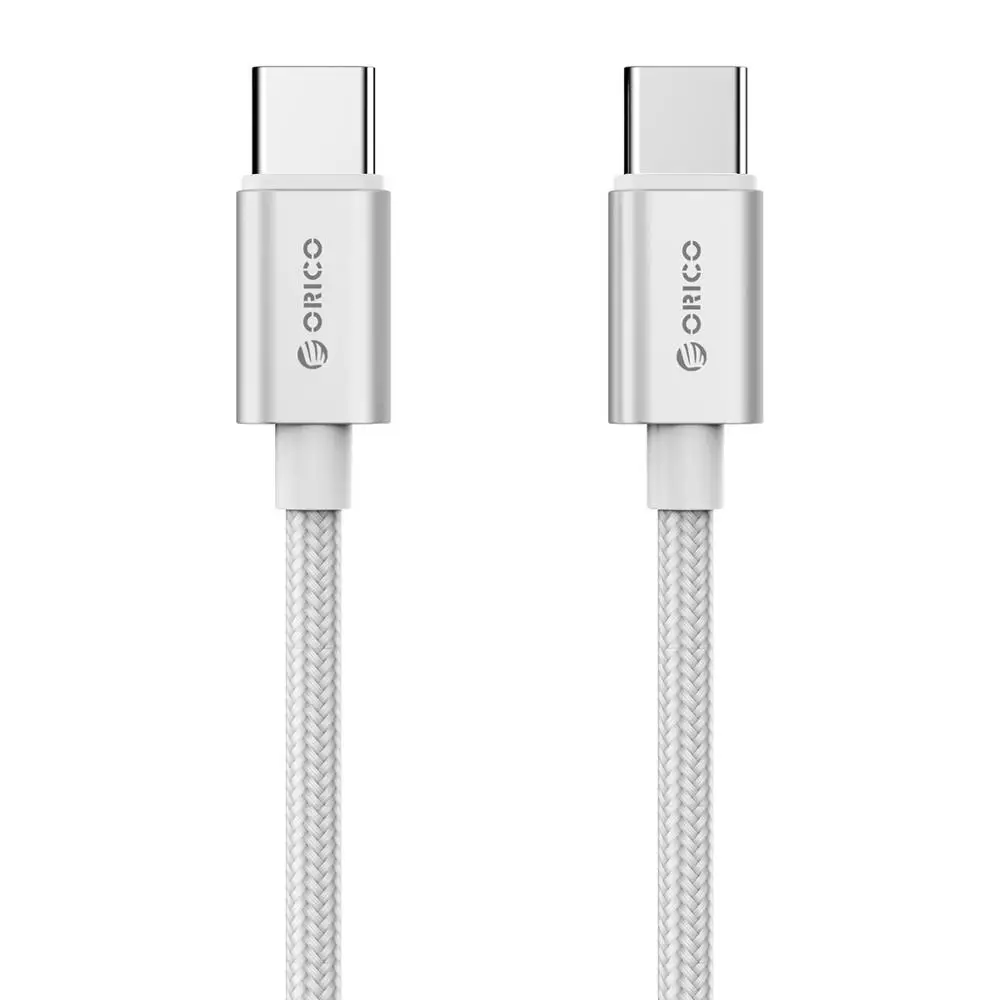 Orico кабель usb type C to type C QC3.0 5A для huawei mate 20 Redmi K20 Note7 Быстрая зарядка 3,0 кабель для быстрой зарядки для MacBook Pro - Цвет: Серебристый