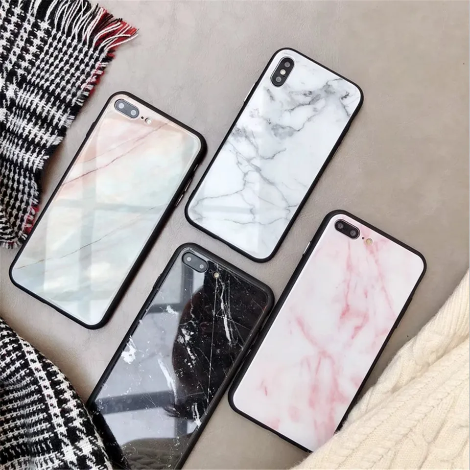 DTLeaf мраморный чехол для телефона из закаленного стекла Apple iPhone X 8 7 6 6s Plus все