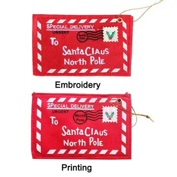 

5 Pcs Christmas Decoration Envelope Bag Xmas Tree Pendant Drop Ornaments Non-woven Envelope Candy Bags Holiday Card Bags