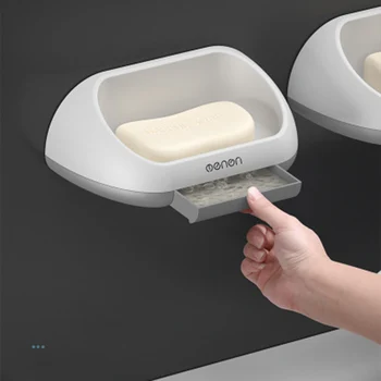 

1 PCS White Home Bathroom Plastic Soap Holder Box Stand For Soap Dish Case Creative Soap Tray For Car RV Boat