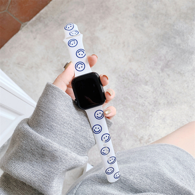 strap for Apple watch serie 7 5 4 SE 6 44mm 40mm Decoration correa 38/42mm belt Printed bracelet iWatch band 45mm 41mm