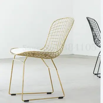 

Nordic Openwork Barbed Wire Chair Fashion Simple Creative Personality Dining Chair Wrought Iron Ins Wind Cafe Makeup Chair