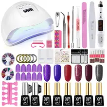 Все для маникюгель лак для ногтей Художественный Гель-лак для ногтей, инструменты для маникюра, набор УФ-светодиодный Гель-лак для ногтей лампы Сушилка 6/10/12 Цветов DIY Инструменты для ногтей комплект гель Лаки набор