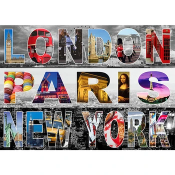 

5D DIY Diamond Painting Landscape London Paris NewYork Symbol Diamond Embroidery Full Square Rhinestone Mosaic Home Decor Gift
