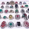 MixMax 50pcs/box Womens Rings Vintage Jewelry Mix Styles Party Favor Gifts Wholesale Lot with a Display Box Gold Silver Plated 5