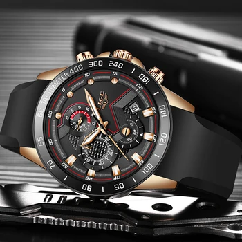 

2020 LIGE New Blue Fashion Quartz Gold Watch Mens Watches Top Brand Luxury Man Military Waterproof Chronograph Relogio Masculino