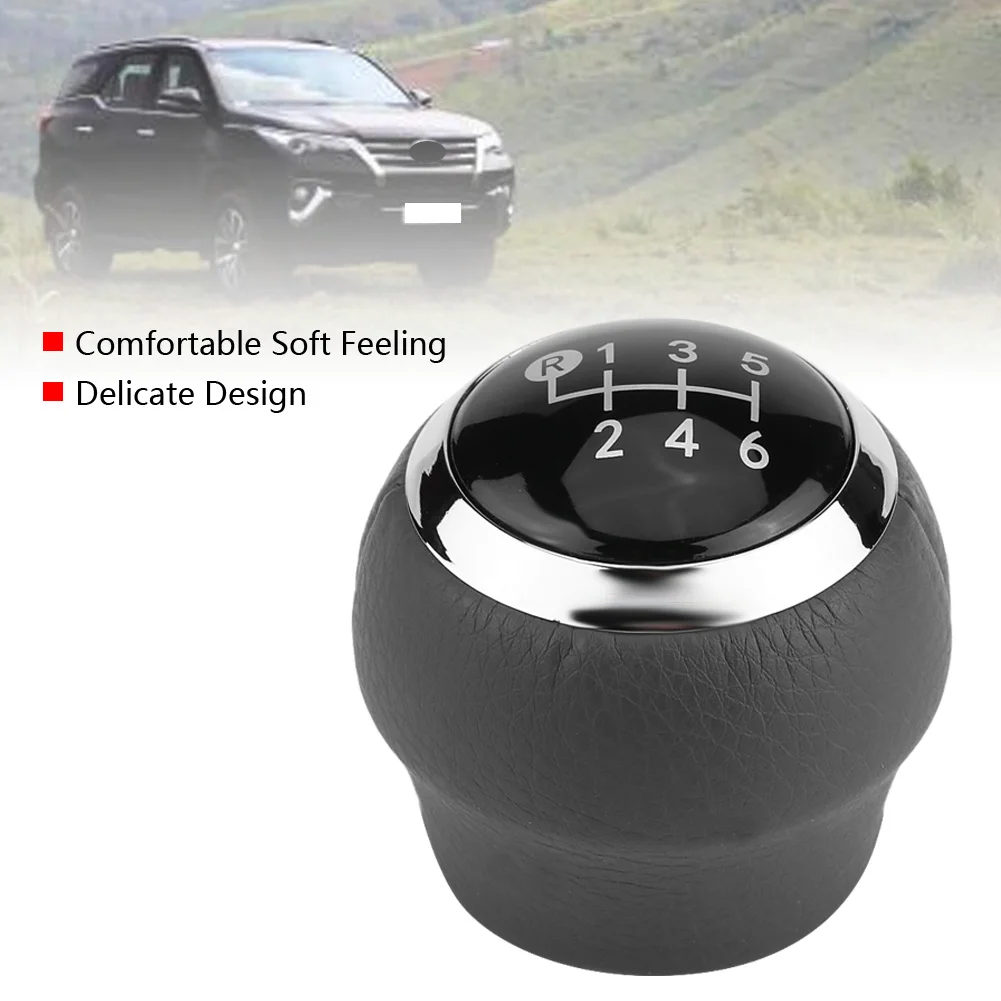 Black Car 6 Speed Gear Shift Lever Knob Artificial leather Materia fit for Toyota Corolla Verso Auris Yaris RAV4 2007-2013