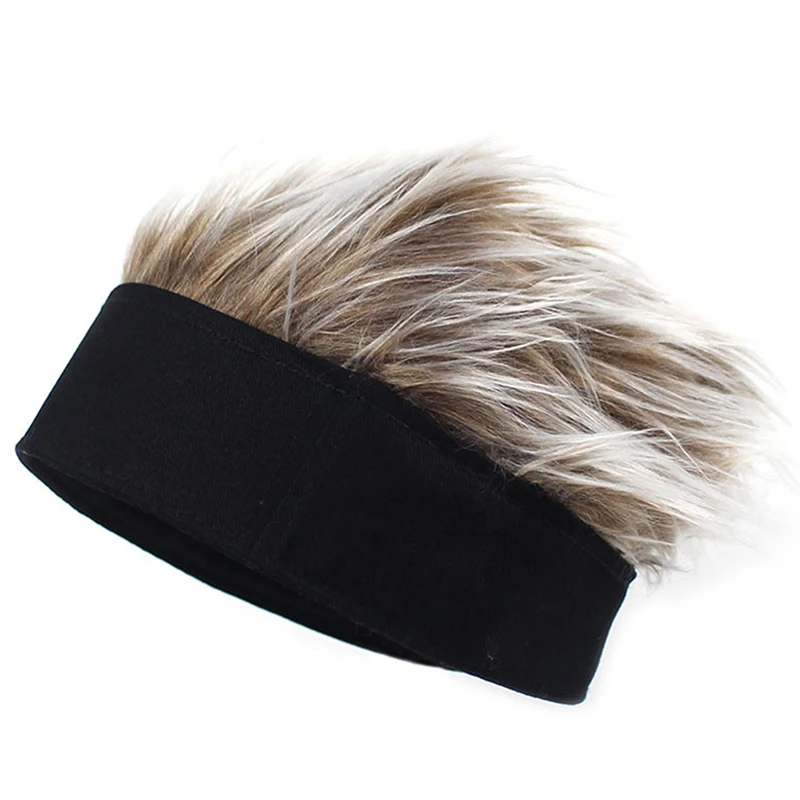 Men Women Beanie Wig Hat Fun Short Hair Caps Breathable Soft for Party Outdoor NIN668 rolled up skully hat