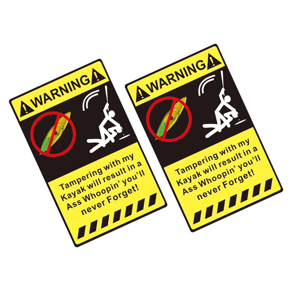2 Pieces Waterproof Durable Warning Decal Stickers for Your Kayak - Don't Touch My Kayak