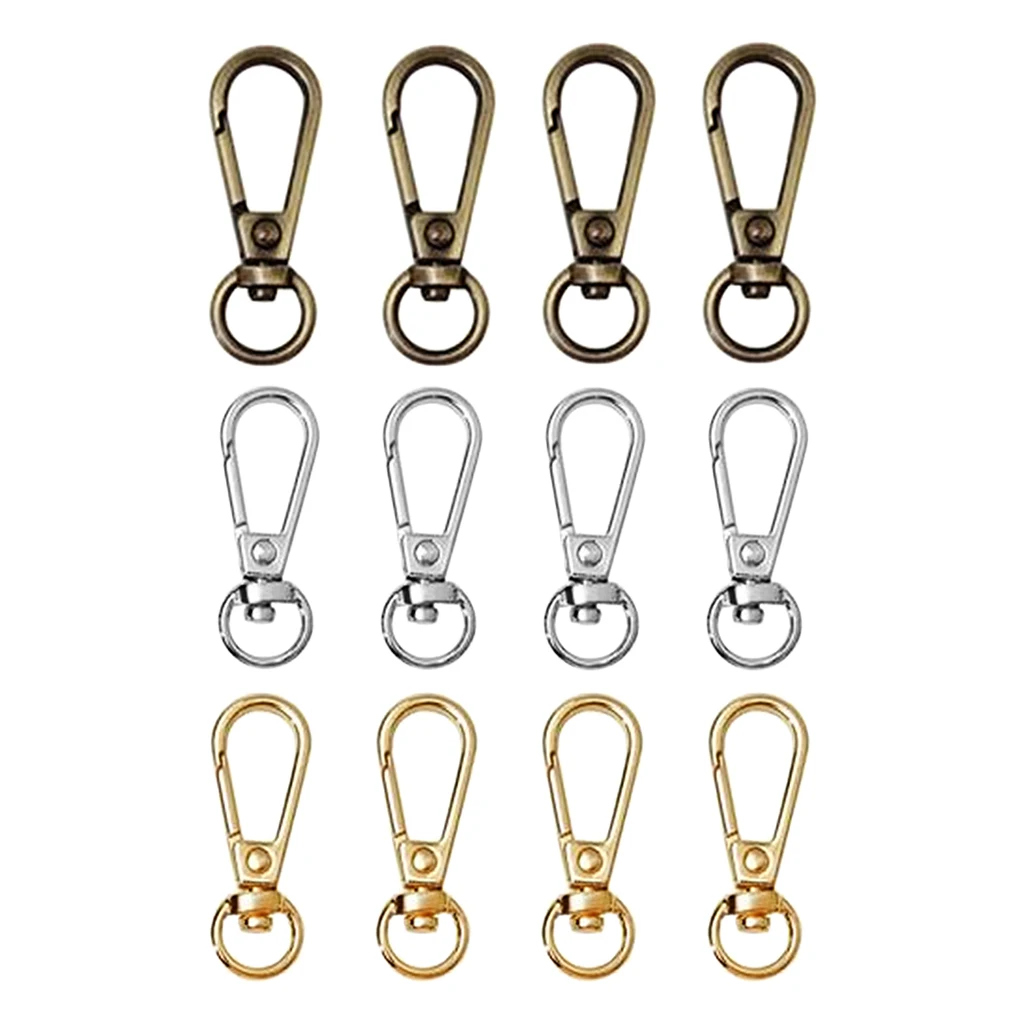 4pcs Metal Swivel Snaps Hooks Lobster Clasps Keychain Handbag Straps Trigger