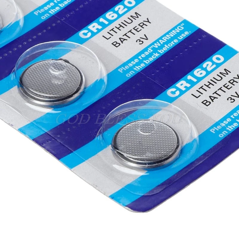 Pilas de litio CR1620 con botón electrónico pila de moneda 3VECR1620 DL1620 5009LC reloj de juguete remoto CR 1620, 5 uds.