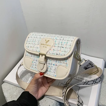 

Autumn All-match Mini Bag Women's Bag 2020 Popular New Fashion Woolen Cloth Square Sling Bag Net Red Shoulder/Crossbody Bag